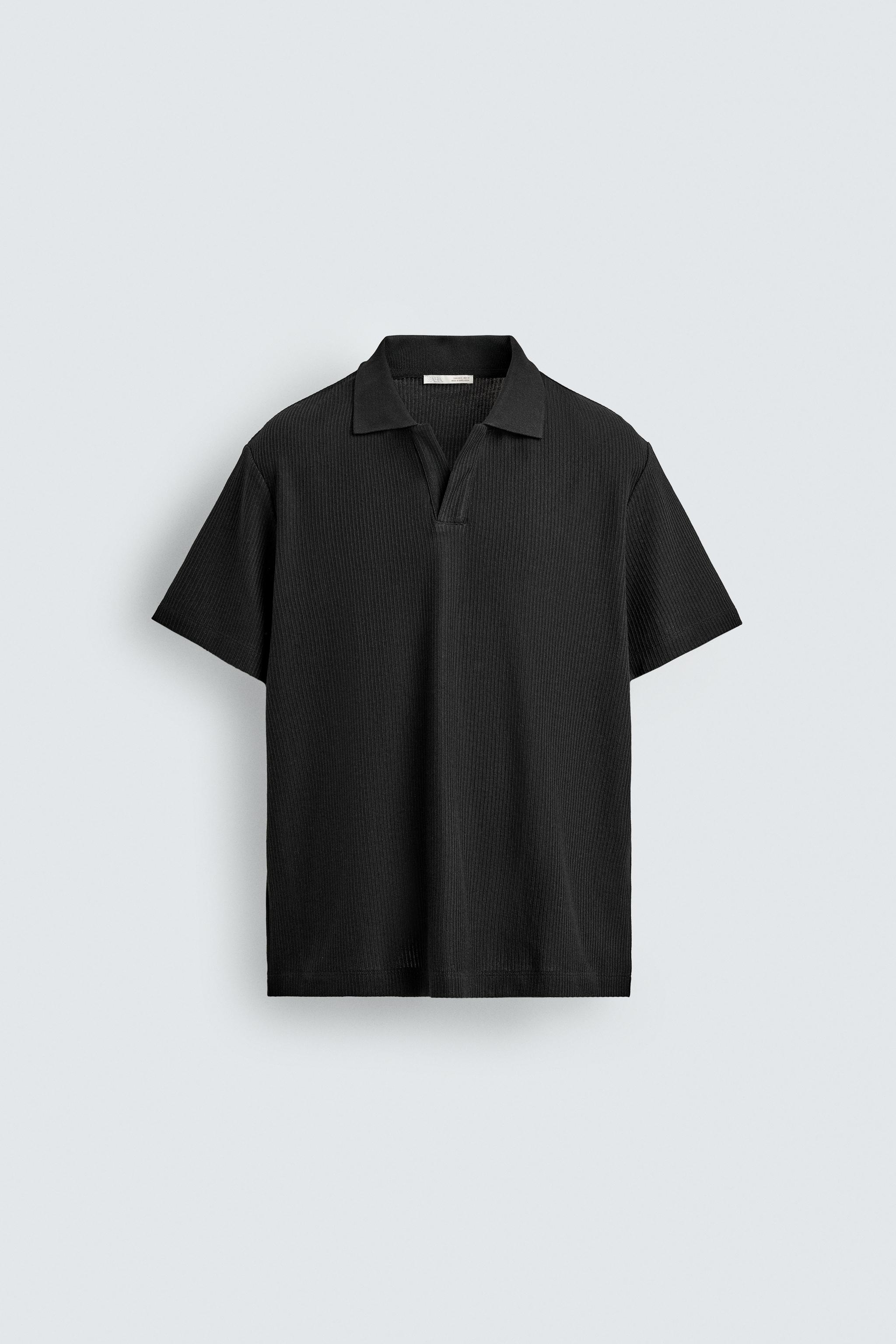REGULAR FIT TEXTURED COTTON POLO
